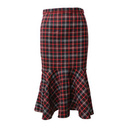 Michael Kors Pre-owned Windowpane Flounce Midi Nederdel Sort, Dame