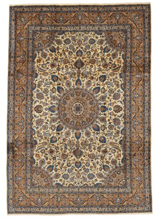 Hand Knotted Kashmar Fine Rug 244X353 Wool Brown/Black Large