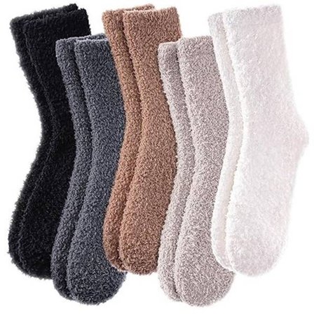 Sokker - 5 par - Varme, bløde fleece sokker - Hjemmesko sokker til kvinder - Varme vintersokker - Fluffy sokker - Sovesokker - Hjemmesko sokker - 