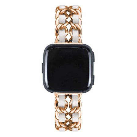 Fitbit Versa 3 hybrid stylish klockarmband - rosa guld / vit