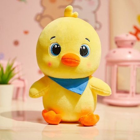 Nyaste tecknade plyschleksak Kawaii djur gul kycklingdocka barn kreativ