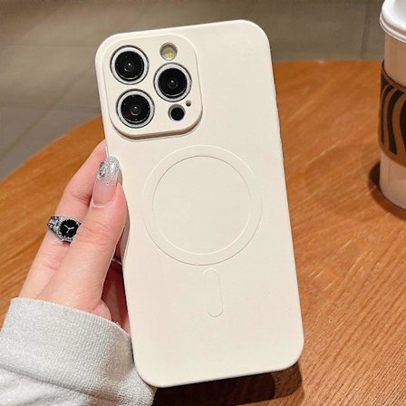 Enfärgat flytande silikon MagSafe magnetiskt telefonfodral (FMY)