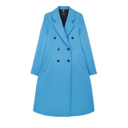 PS By Paul Smith, Single-Breasted Coats Blauw, Dames, Maat:XL