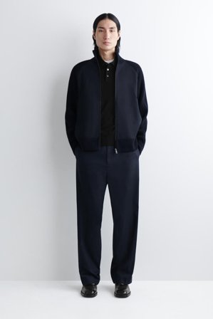 COS Männer Cotton Panelled Merino Track Jacket in Blau