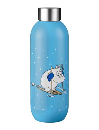 Stelton Keep Cool Vacuum Insulated Bottle 0.6 L. Moomin Skiing Blå