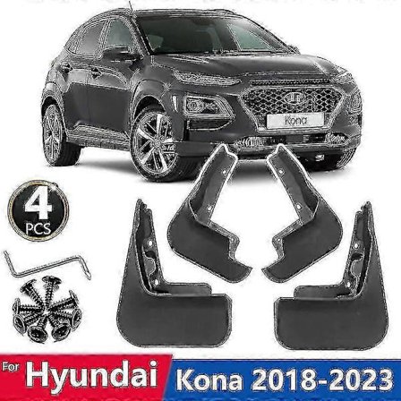 Sprutlapper Kompatible med Hyundai Kona 2018 2019 2020 2021 2022 2023 OS Kauai MudFlaps Skjerm Sprutbeskyttere Bil Tilbehør