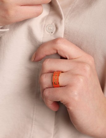 Design Letters Vip Big Word Candy Ring (Zimula) - Coral - ONE SIZE