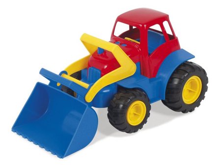 DANTOY Traktor med skopa 30 cm - Lyreco - Skola och förskola - Lekmaterial - Leksaksbilar