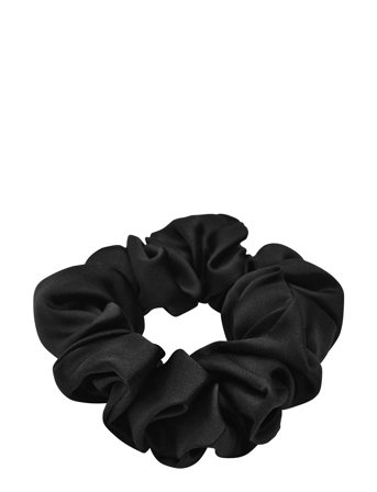 Lenoites Mulberry Silk Scrunchie - Black - ONE SIZE