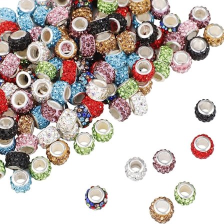 rhinestone perler Large Hole beads europeiske perler