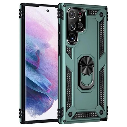 Stötsäkert Skal med Stötfångare och Metallring för Samsung Galaxy S24 S23 S22 Ultra S21 S20 FE S10 S9 S8 Plus Note 20 10 5G