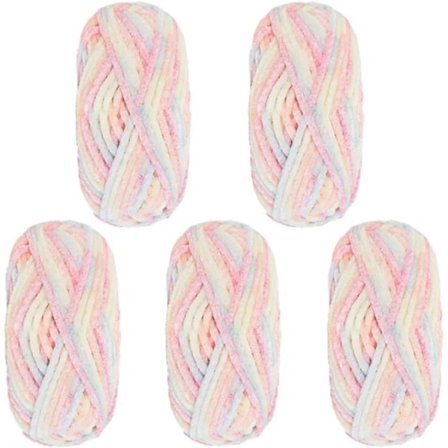 5-pack Supermjukt Chenille sammetsgarn Stickningsull Tjockt Varmt Virkgarn för konststickning Docka Gör-det-själv-väska Tröja hantverk spray d...