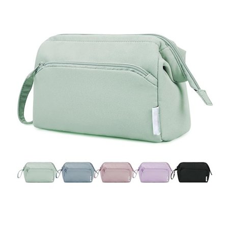Leveästi avautuva meikkipussi naisille ja tytöille, matka-wc-laukku naisille, kosmetiikkalaukun järjestäjä, meikkipussi lokeroilla, hygieniatarvike- 
