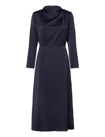 Bubbleroom | Satin High Collar Midi Dress | M