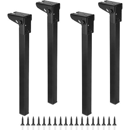 Vikbara Svarta Möbelben, 4-pack för Laptopbord, Soffa, Skåp, Säng (200mm)