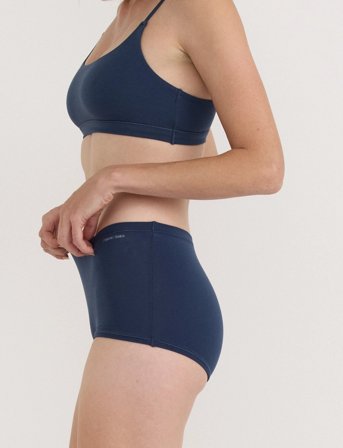 Organic Basics Flex Shorty - Blue - XL