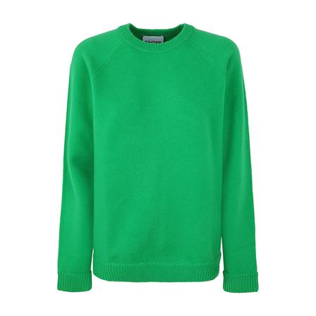 Kujten, Round-neck Knitwear Zielony, Kobieta, Rozmiar: L