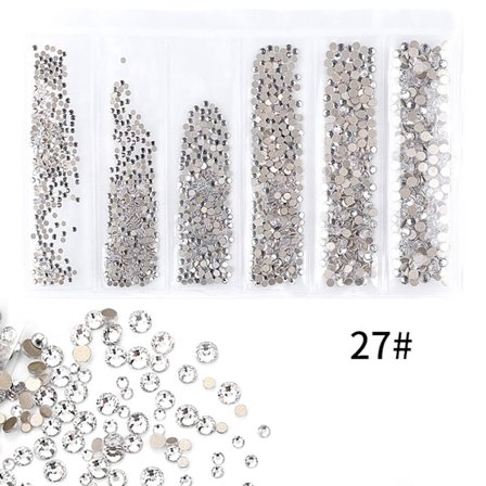 6 Ruudukon Värikkäät Kynsilakan Strassit Moniväriset Koristeet DIY Manikyyri Työkalut (27)