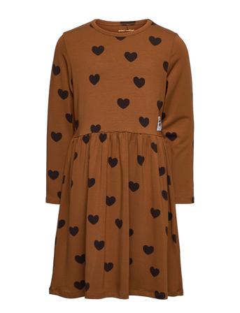 Basic Hearts Ls Dress Tencel Dresses & Skirts Dresses Casual Dresses Long-sleeved Casual Dresses Brun Mini Rodini