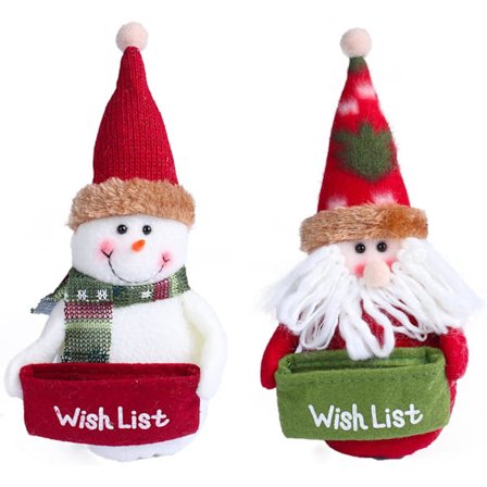 2 stk. julenissedekorasjoner, håndlagde nisse- og snømannsformede G