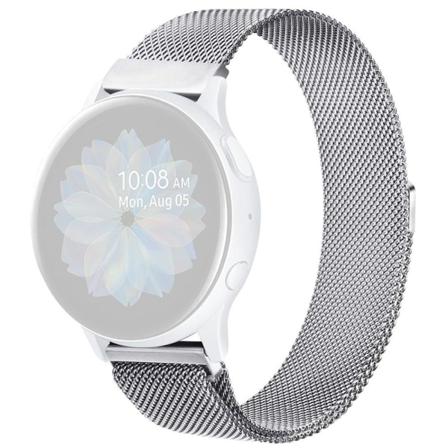 20mm Universal ruostumattomasta teräksestä valmistettu kellonhihna - Hopea Silver grey
