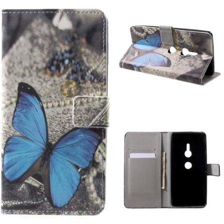 Plånboksfodral Sony Xperia XZ2 - Blå Fjäril