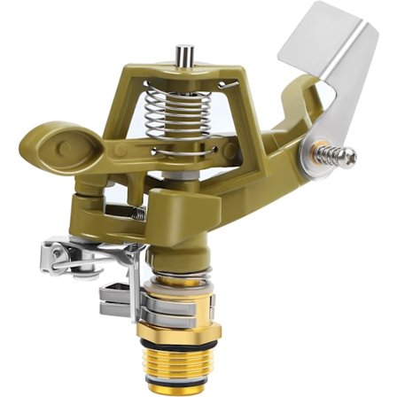 1/2 tum mässing slagsprinkler, kraftigt sprinklerhuvud med munstycken, justerbar 0-360 grader