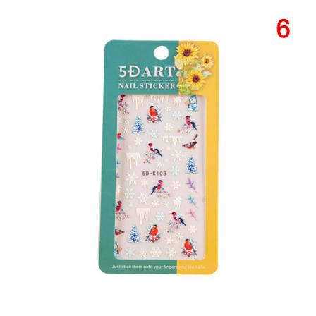 1 Ark 2023 God Jul 5d Nail Sticker Slider Snowflakes