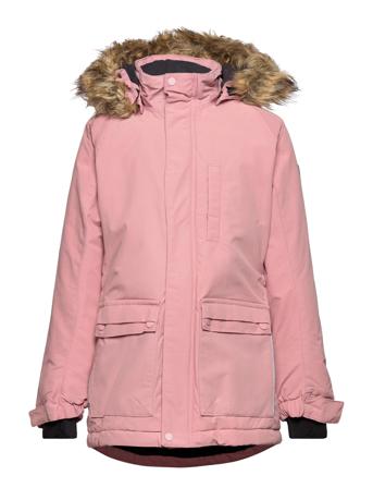 Parka W. Fake Fur, Af 10.000 Parka Jakke Lyserød Color Kids