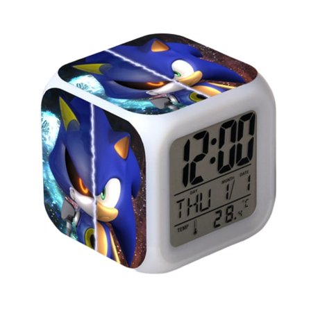 Sonic the Hedgehog Värikäs Herätyskello LED-Neliökello Digitaalinen Herätyskello Ajan, Lämpötilan, Herätyksen, Päivämäärän kanssa