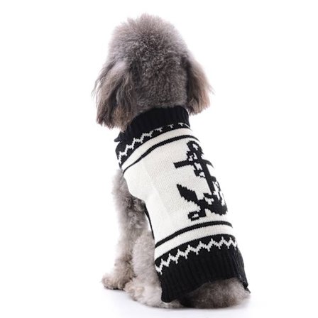 Katt hundtröja jul tomte husdjur katt vinterstickade kläder varma kläder (sjömansankare)
