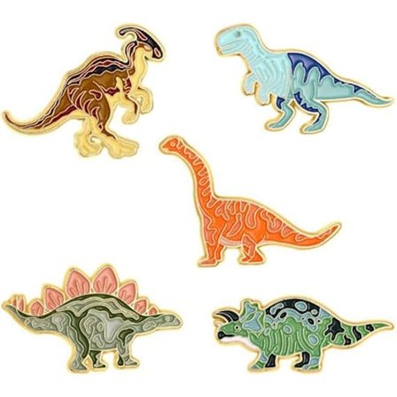 5 stk Søte Dinosaur Emblemsmerker Fargerike Dyr Brosje Badge Tegneserie Ulike Temaer Dinosaur Reversspenne Legering Brosje Badge Nål for Klær Tilbehør