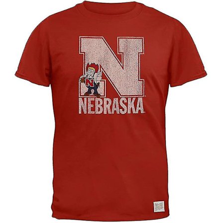 Nebraska Cornhuskers - Mascot In Letter Vintage mjuk T-shirt för vuxna