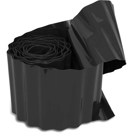 Klassinen reunus, nurmikon reunus, kukkapenkin reunus, leikkuureunus, 9 m x 15 cm, musta