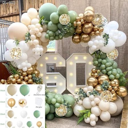 Forest Series Grøn Ballon Kæde Sæt Børns Fødselsdag Tema Fest Dekoration Jungle Arrangement Balloner