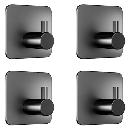 Stykker klæbende badeværelsesvæg krog-køkken te håndklæde krog-billede krog uden boring-sort rustfrit stål selvklæbende krog