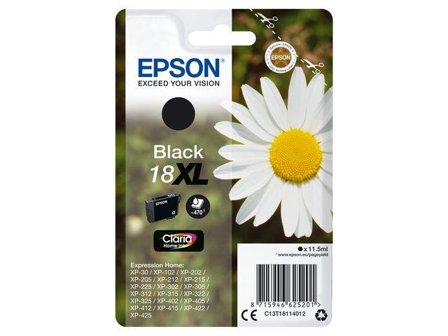 Epson 18XL - XL - svart - original - blekkpatron