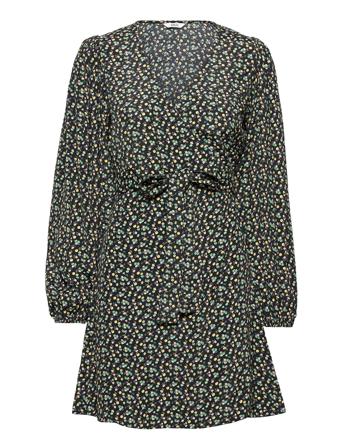 Enrye Ls V-N Dress Aop 6257 Green Envii