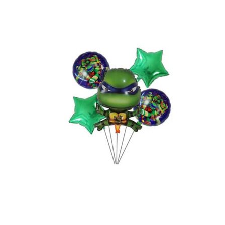 5 stk Ninja Turtle Folie Balloner Sæt Festtilbehør Fødselsdag Dekoration