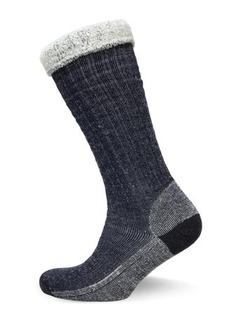 1 Pack High Terry Wool Sock Underwear Socks Regular Socks Grå Knowledge Cotton Apparel