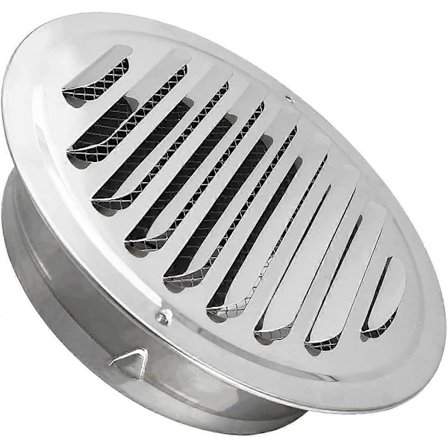 100mm Rund Luftventilrist i Rustfritt Stål Eksosrør Ventilasjon Grill for Peis, Kjøkken, Baderomsventilasjon (100mm)