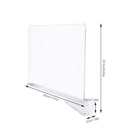 1 st transparent akryl skiljevägg, bokhylla,