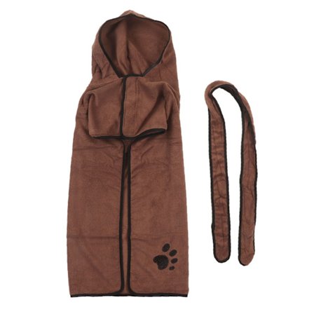 Hundhandduk Badrock Starkt Absorberande Mjuk Varm Husdjurstorkrock Midjeband för Katt XS