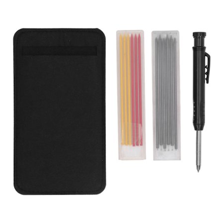 Mekanisk snickarpenna med inbyggd vässare 2,8 mm påfyllningar Träbearbetningspenna svart