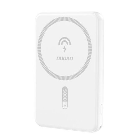 Dudao K14S USB-A / USB-C / MagSafe trådlös powerbank 20W 5000mAh - vit