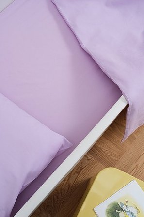 Jotex - Mini Faconsyet Lagen Krybbe Økologisk 60x120 Cm Syrenlila - ZACK - Køb Lagener hos Jotex