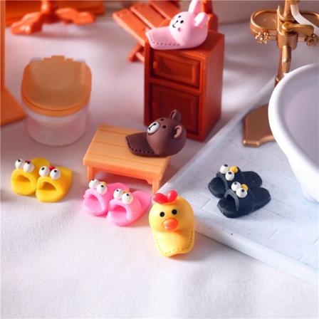 Miniaturemøbler Legetøjsdukker Hus gør-det-selv dekorationstilbehør Mini 1:12 Farve Hjemmesko Kasket Black slippers
