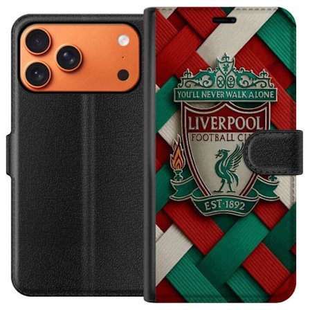 Yhteensopiva Lompakkokotelo Apple Apple iPhone 17 Pro Max Liverpool Football Clubin tunnus, jossa You'll Never Walk Alone voimakkaassa graafisessa suu