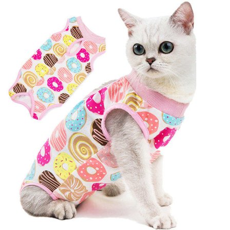 QD-Kirurgisk återhämtningsdräkt för katt, operationskläder, pyjamas, inomhuskläder för husdjur (munk)