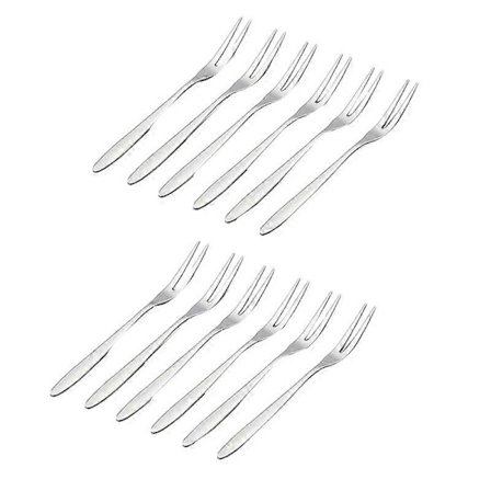 12 stk. dessertgafler, 13 cm mini salat- og fruktgafler i rustfritt stål